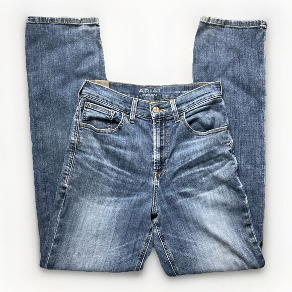 Ariat Denim Relaxed Straight Ultra High Rise Women's Size 28R Blue Stretch - Picture 1 of 14